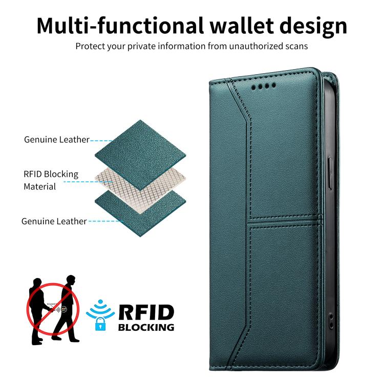 For Huawei nova 15 Pro / nova 15 Ultra Stitched Line Magnetic RFID Vegan Leather Phone Case(Green) - Image 7