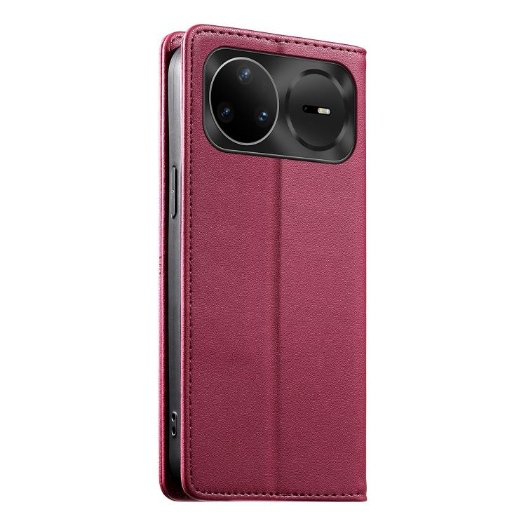 For Huawei nova 15 Pro / nova 15 Ultra Stitched Line Magnetic RFID Vegan Leather Phone Case(Wine Red) - Image 3