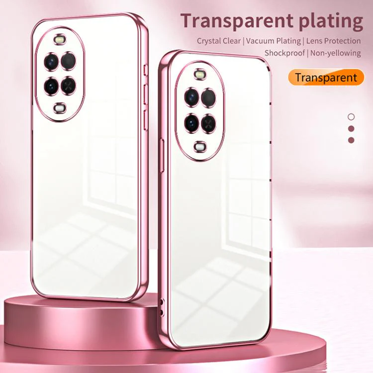 For Huawei nova 15 Transparent Plating Fine Hole Phone Case(Pink) - Image 3
