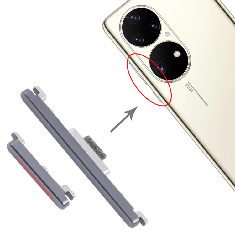 For Huawei P50 Pro 10pairs Original Power Button and Volume Control Button (Black) - Image 4