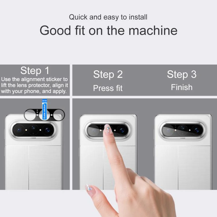 For Huawei Pura X Max IMAK Rear Camera Lens Glass Film Black Version - Image 4