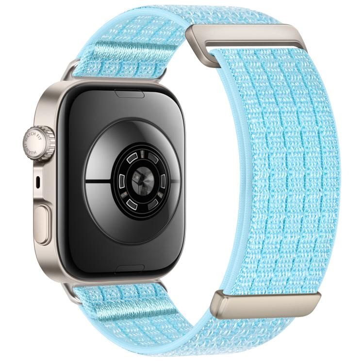 For Huawei Watch Fit 5 / Fit 5 Pro / Fit 4 xDfind Two Section Nylon Breathable Hook And Loop Fastener Watch Band(Island Blue)