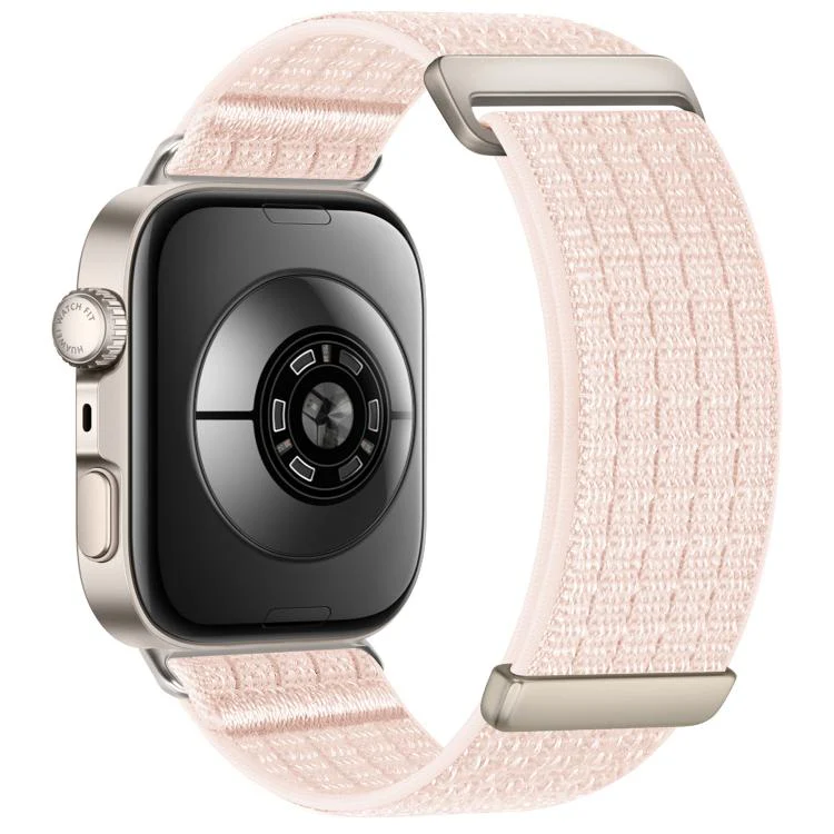 For Huawei Watch Fit 5 / Fit 5 Pro / Fit 4 xDfind Two Section Nylon Breathable Hook And Loop Fastener Watch Band(Pearl Pink)