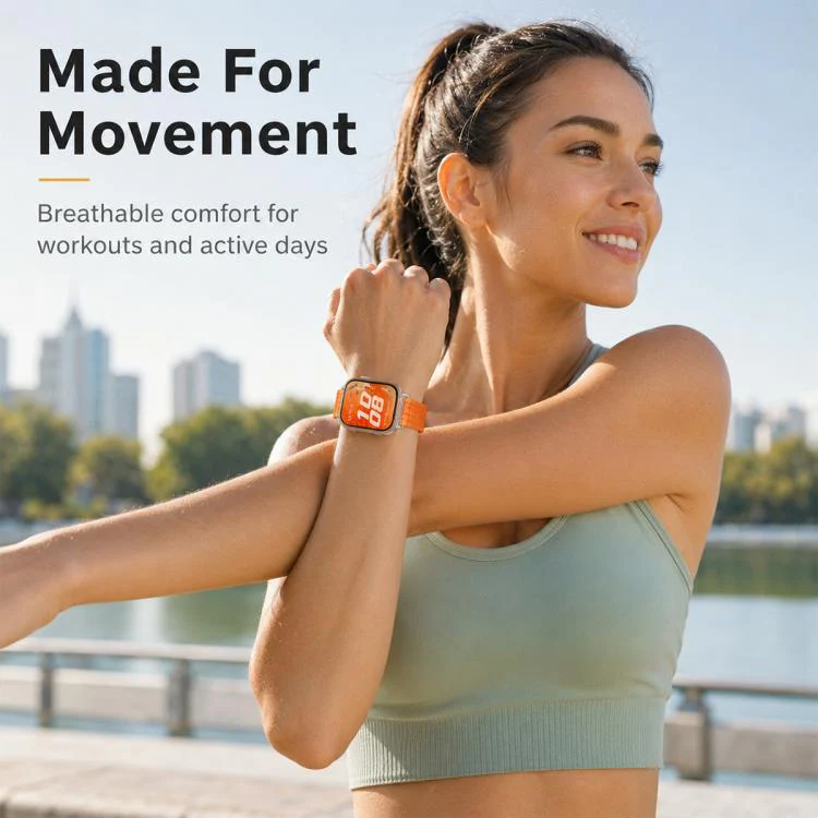 For Huawei Watch Fit 5 / Fit 5 Pro / Fit 4 xDfind Two Section Nylon Breathable Hook And Loop Fastener Watch Band(Pink) - Image 9