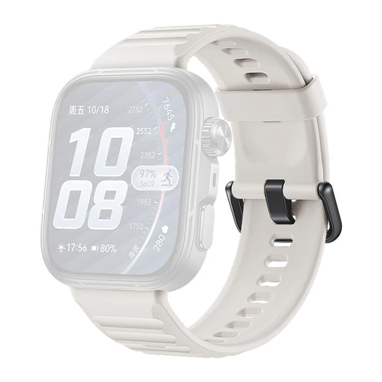For Huawei Watch Fit 5 / Fit 5 Pro xDfind Sport Silicone Watch Band, Type:Black Buckle(Beige) - Image 2