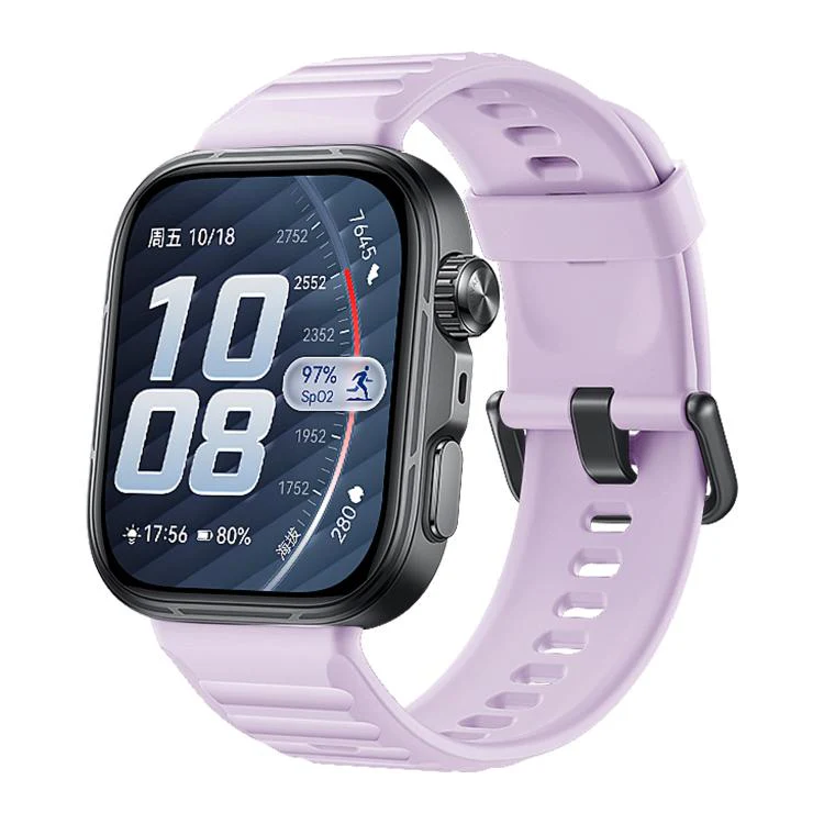 For Huawei Watch Fit 5 / Fit 5 Pro xDfind Sport Silicone Watch Band, Type:Black Buckle(Light Purple)