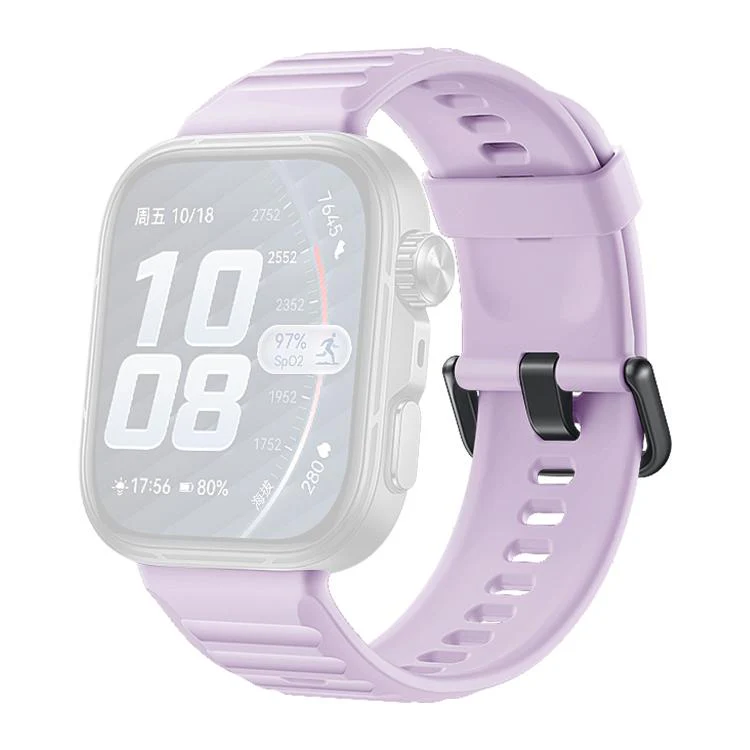 For Huawei Watch Fit 5 / Fit 5 Pro xDfind Sport Silicone Watch Band, Type:Black Buckle(Light Purple) - Image 2