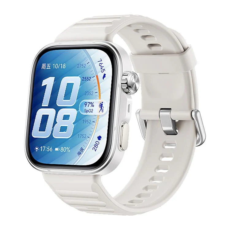 For Huawei Watch Fit 5 / Fit 5 Pro xDfind Sport Silicone Watch Band, Type:Silver Buckle(Beige)