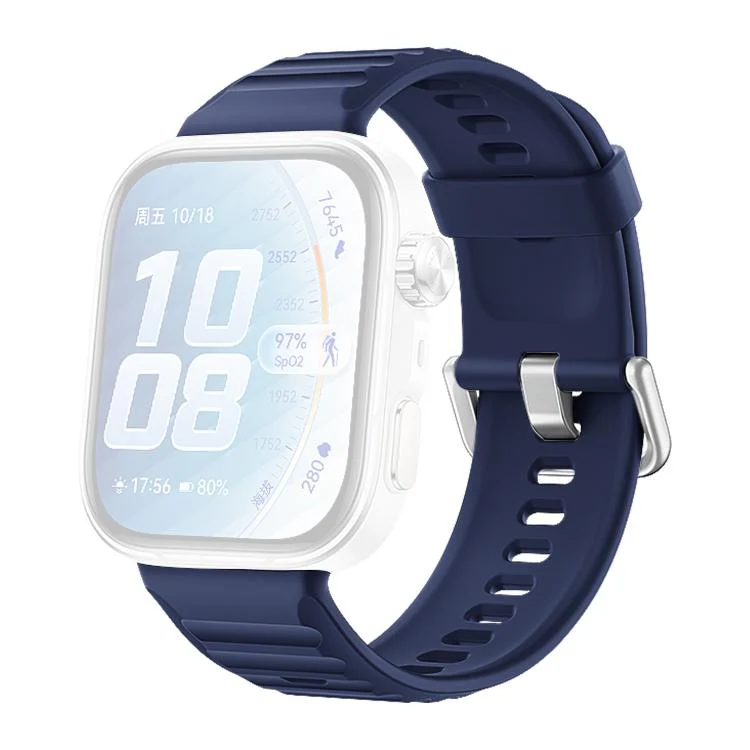 For Huawei Watch Fit 5 / Fit 5 Pro xDfind Sport Silicone Watch Band, Type:Silver Buckle(Dark Blue) - Image 2