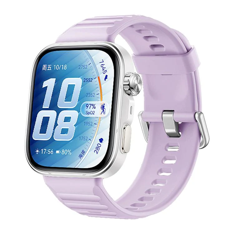 For Huawei Watch Fit 5 / Fit 5 Pro xDfind Sport Silicone Watch Band, Type:Silver Buckle(Light Purple)
