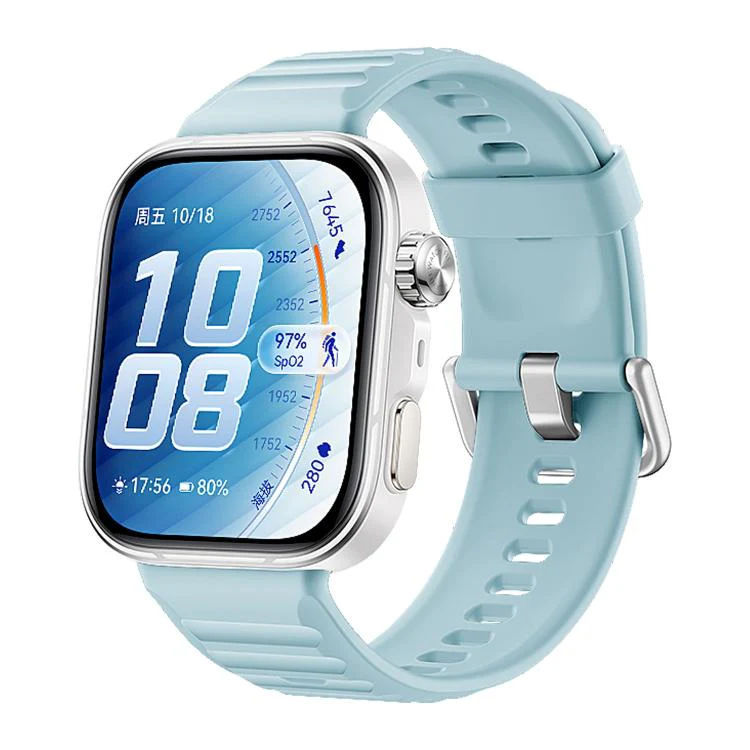 For Huawei Watch Fit 5 / Fit 5 Pro xDfind Sport Silicone Watch Band, Type:Silver Buckle(Official Blue)