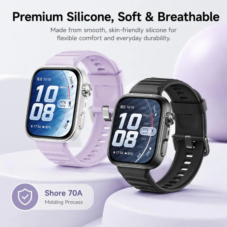 For Huawei Watch Fit 5 / Fit 5 Pro xDfind Sport Silicone Watch Band, Type:Silver Buckle(Pink) - Image 5
