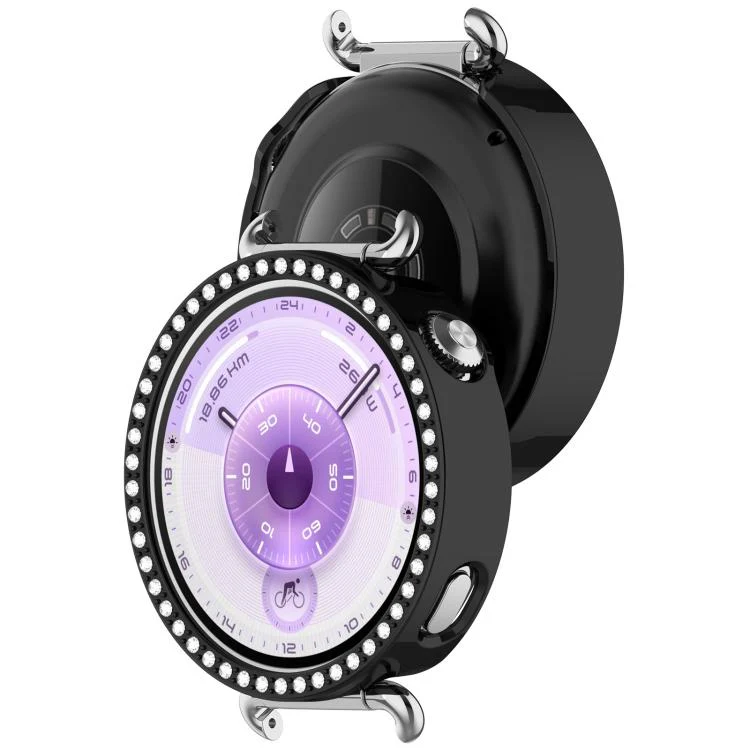 For Huawei Watch GT 6 41mm Single Row Diamond Half Coverage Hollow PC Watch Protective Cover(Black) - Image 6