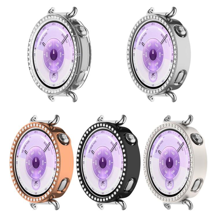 For Huawei Watch GT 6 41mm Single Row Diamond Half Coverage Hollow PC Watch Protective Cover(Black) - Image 9