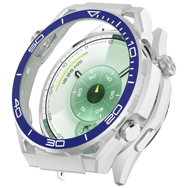 For Huawei Watch GT 6 46mm Change to Watch Ultimate Design PC Hollow Watch Protective Cover(Silver Blue)