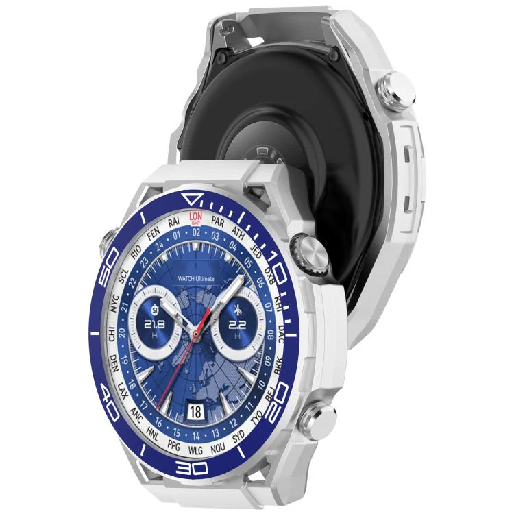 For Huawei Watch GT 6 46mm Change to Watch Ultimate Design PC Hollow Watch Protective Cover(Silver Blue) - Image 6