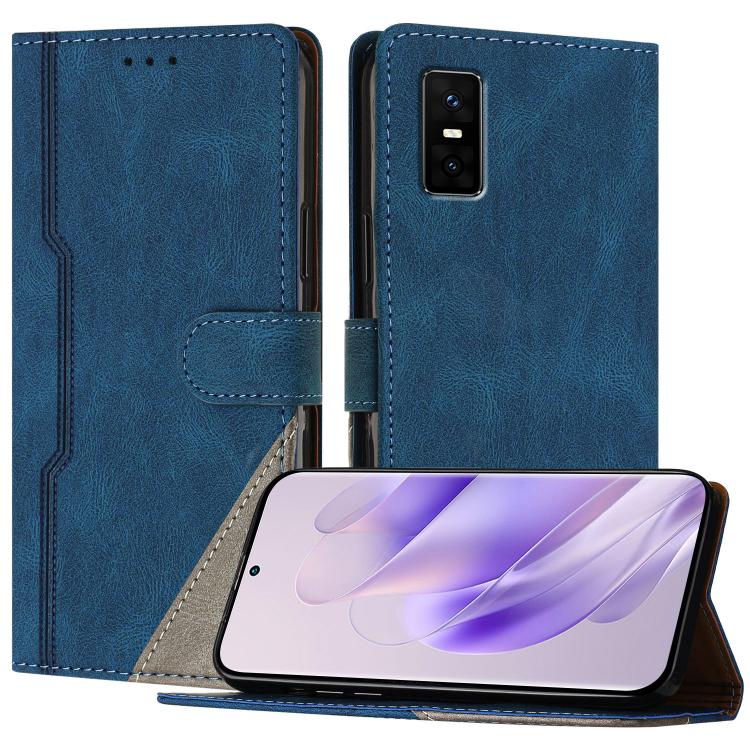 For Infinix GT 30 Pro Color Matching Buckle Clasp Vegan Leather Phone Case(Blue)