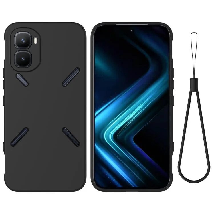 For Infinix GT 50 Pro 5G Solid Color Liquid Silicone Dropproof Full Coverage Phone Case(Black)