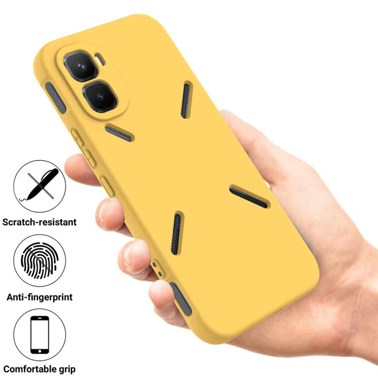 For Infinix GT 50 Pro 5G Solid Color Liquid Silicone Dropproof Full Coverage Phone Case(Yellow) - Image 2