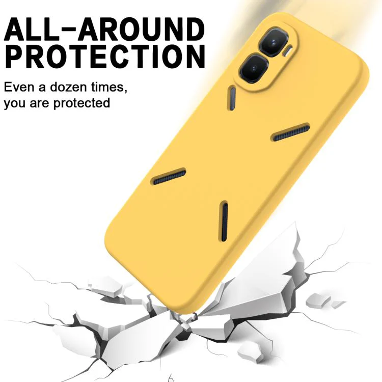 For Infinix GT 50 Pro 5G Solid Color Liquid Silicone Dropproof Full Coverage Phone Case(Yellow) - Image 5