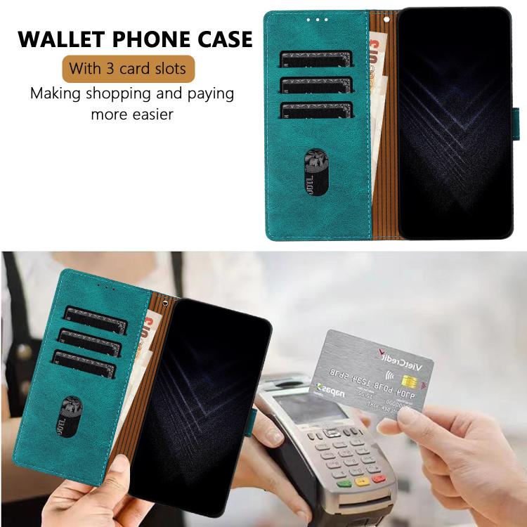 For Infinix Note 40 4G Color Matching Buckle Clasp Vegan Leather Phone Case(Green) - Image 4