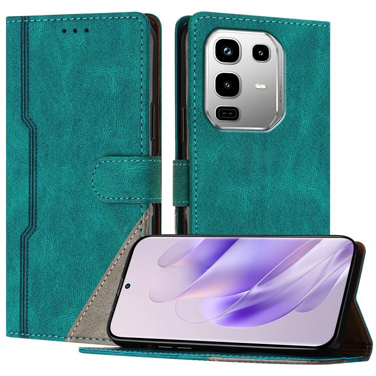 For Infinix Note 50 Pro 4G / 50 4G Color Matching Buckle Clasp Vegan Leather Phone Case(Green)