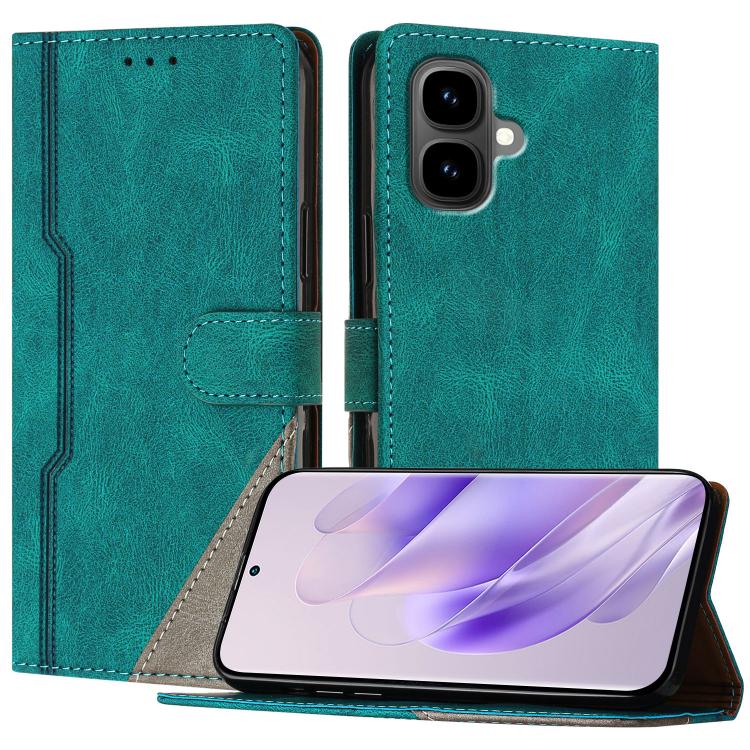 For Infinix Smart 10 / Tecno Pop 10 Color Matching Buckle Clasp Vegan Leather Phone Case(Green)