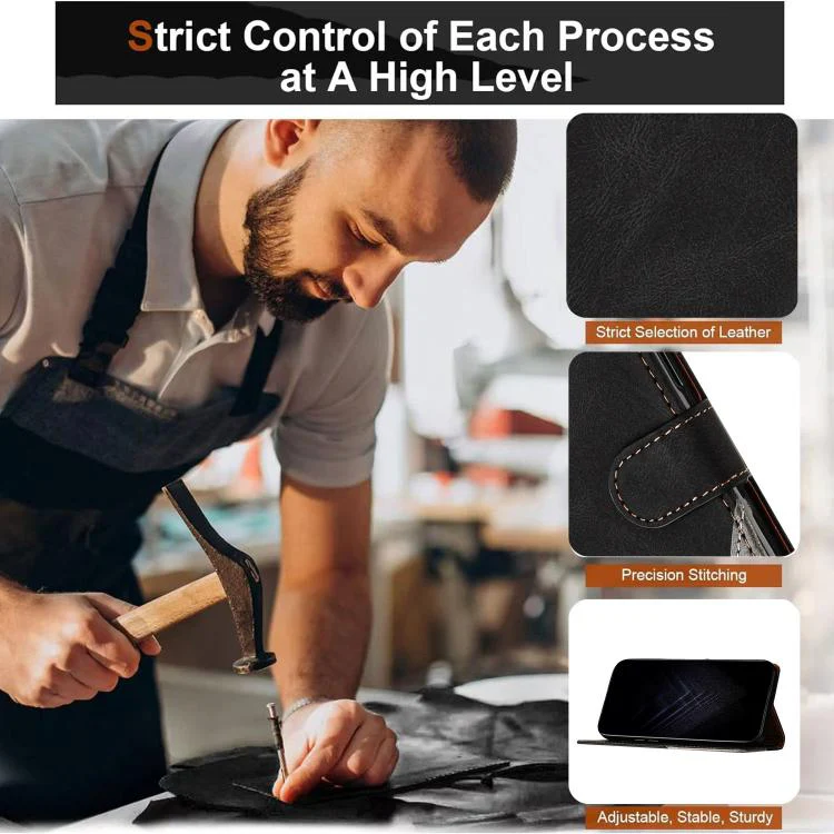 For Infinix Smart 7 HD / 7 Plus Color Matching Buckle Clasp Vegan Leather Phone Case(Black) - Image 5