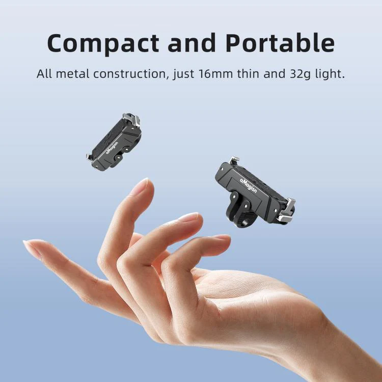 For Insta360 GO Ultra AMagisn 360-Degree Rotatable Metal Magnetic Quick-Release Mount With 1/4-Inch Thread And 2-Prong Base(Black) - Image 5