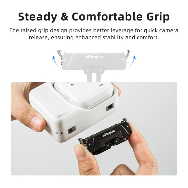 For Insta360 GO Ultra AMagisn 360-Degree Rotatable Metal Magnetic Quick-Release Mount With 1/4-Inch Thread And 2-Prong Base(Black) - Image 7