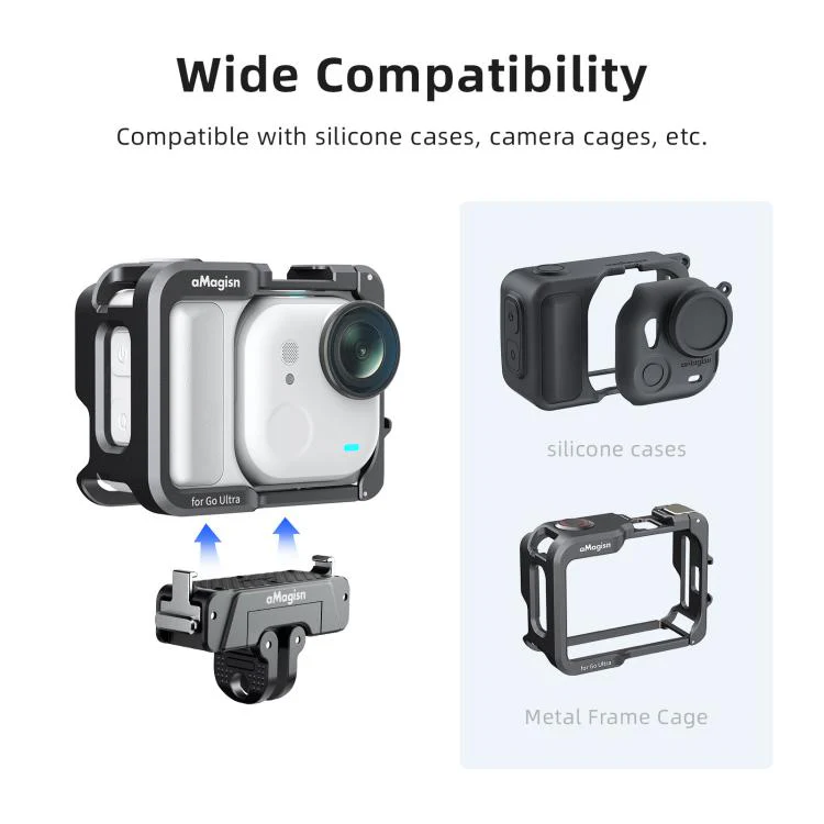 For Insta360 GO Ultra AMagisn 360-Degree Rotatable Metal Magnetic Quick-Release Mount With 1/4-Inch Thread And 2-Prong Base(Black) - Image 9