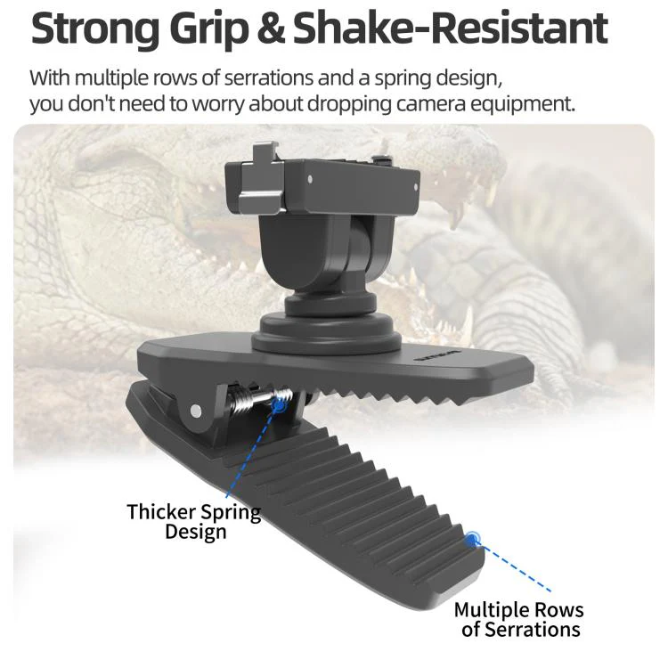For Insta360 GO Ultra Sunnylife Magnetic Quick-Release Backpack Clip Action Camera Clamp Vertical-Horizontal Mount (Black) - Image 9