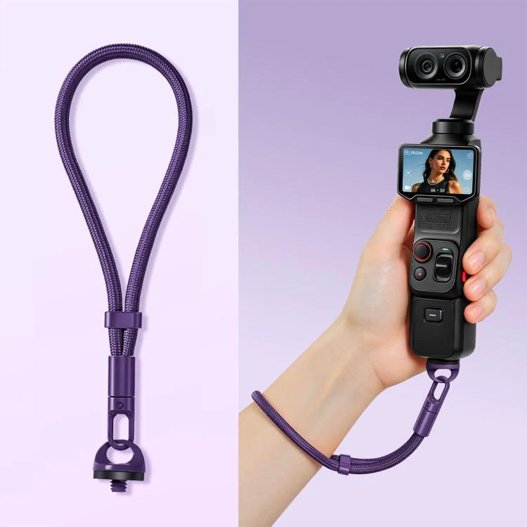 For Insta360 Luna Ultra Anti-Loss Self-Locking Adjustable Camera Wrist Lanyard(Dark Purple)