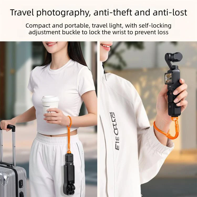 For Insta360 Luna Ultra Anti-Loss Self-Locking Adjustable Camera Wrist Lanyard(Light Pink) - Image 8