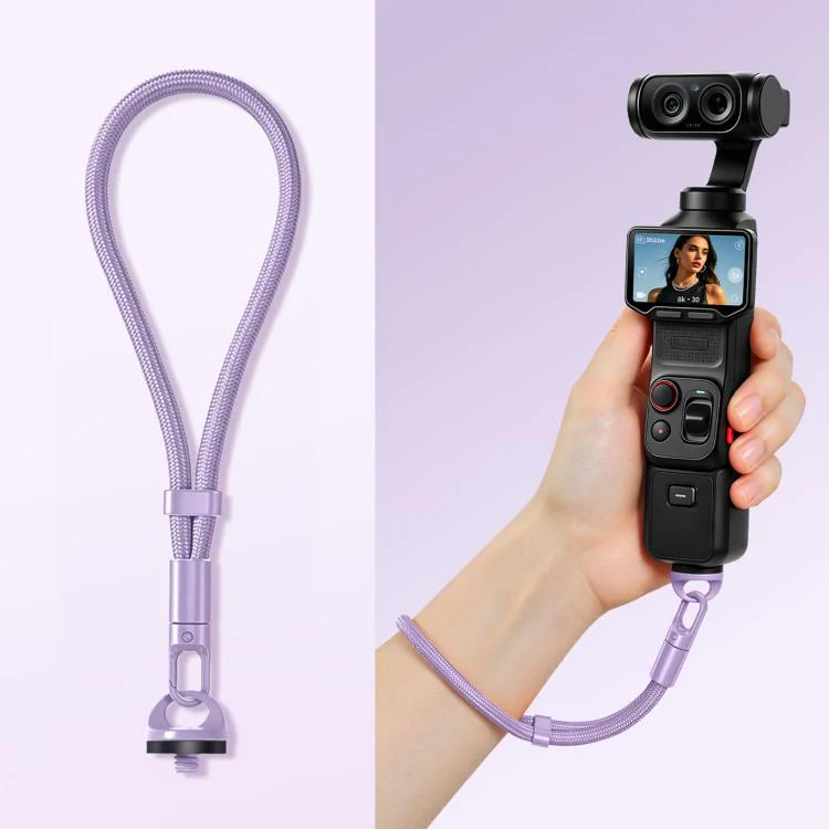 For Insta360 Luna Ultra Anti-Loss Self-Locking Adjustable Camera Wrist Lanyard(Lilac)