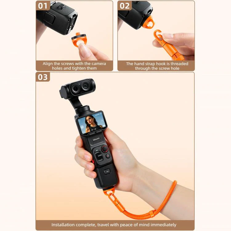 For Insta360 Luna Ultra Anti-Loss Self-Locking Adjustable Camera Wrist Lanyard(Lilac) - Image 7