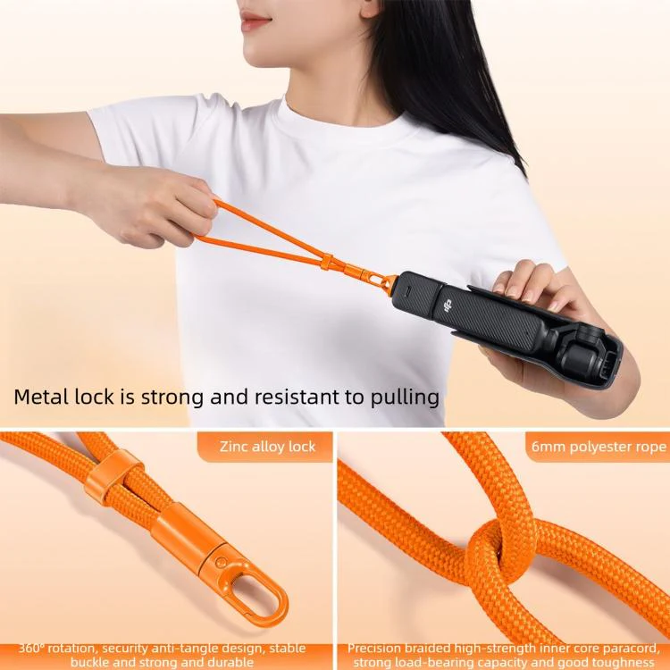 For Insta360 Luna Ultra Anti-Loss Self-Locking Adjustable Camera Wrist Lanyard(Orange) - Image 5