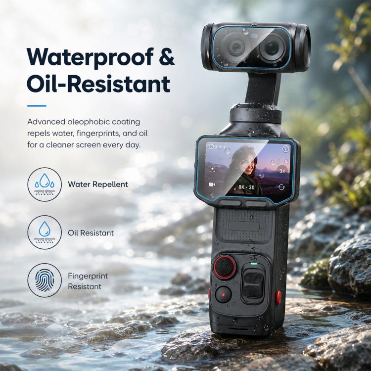 For Insta360 Luna Ultra PULUZ 9H HD Tempered Glass Screen Film + Lens Protector (Transparent) - Image 5