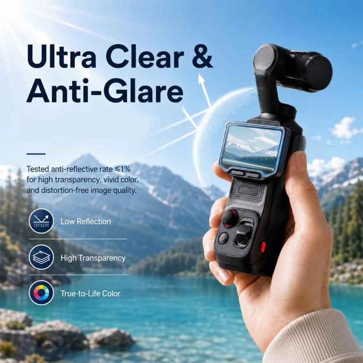 For Insta360 Luna Ultra PULUZ 9H HD Tempered Glass Screen Film + Lens Protector (Transparent) - Image 7