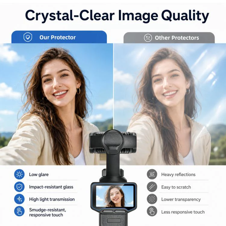 For Insta360 Luna Ultra PULUZ 9H HD Tempered Glass Screen Film + Lens Protector (Transparent) - Image 8