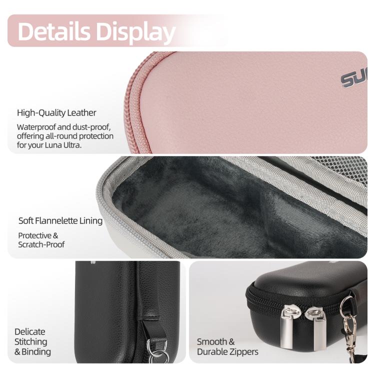For Insta360 Luna Ultra Sunnylife Colorful Protective Organizer Standard Combo Bag(Black) - Image 17