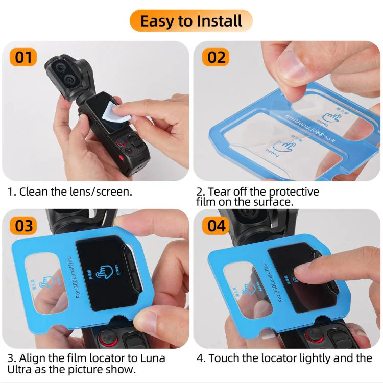 For Insta360 Luna Ultra Sunnylife Lens Screen Protector AR Anti-ReflectionTempered Glass Film(2 Sets) - Image 8