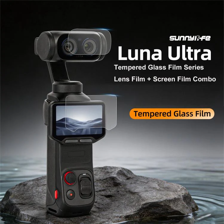 For Insta360 Luna Ultra Sunnylife Lens Screen Protector Tempered Glass Film(2 Sets) - Image 3