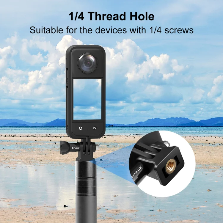 For Insta360 X3 PULUZ ABS Protective Frame with  Adapter Mount & Screw(Black) - Image 3