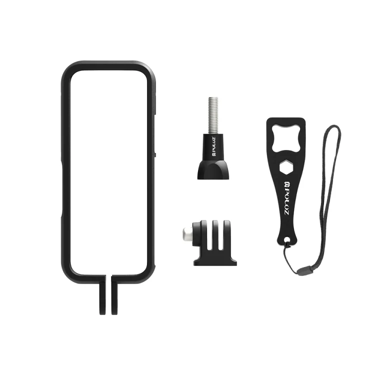 For Insta360 X3 PULUZ ABS Protective Frame with  Adapter Mount & Screw(Black) - Image 6