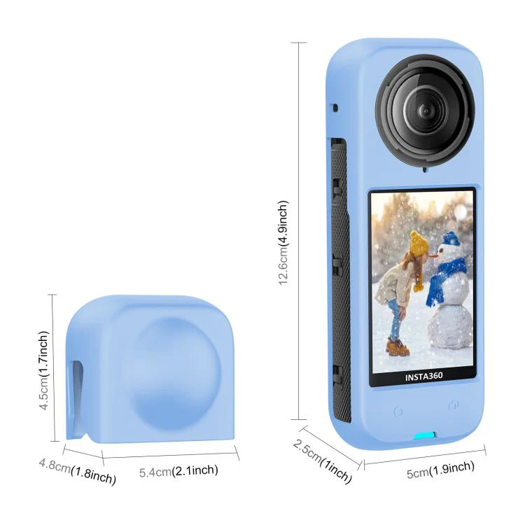 For Insta360 X4 PULUZ Full Body Dust-proof Silicone Protective Case (Blue) - Image 3