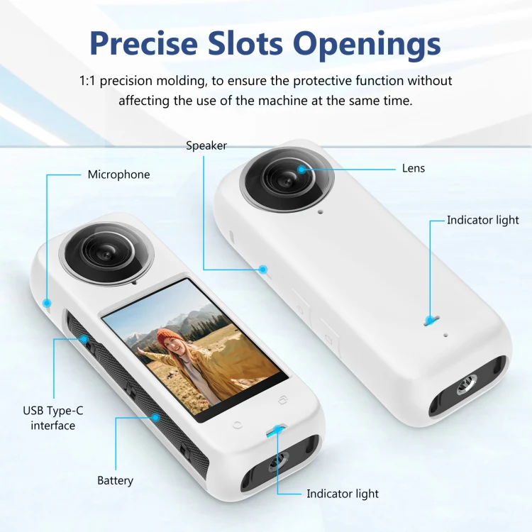 For Insta360 X4 PULUZ Full Body Dust-proof Silicone Protective Case (White) - Image 3