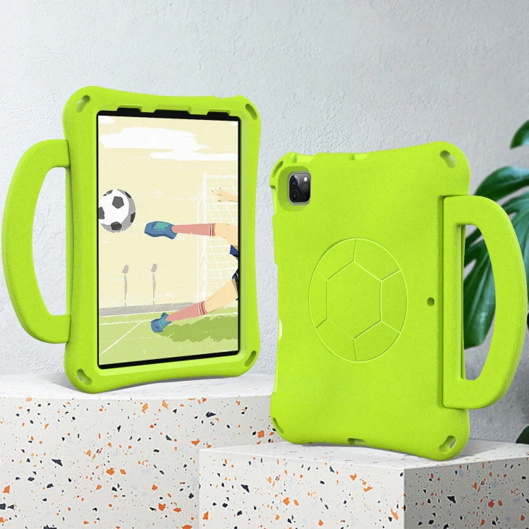 For iPad Air 11 2026 / 2025 / 2024 Handle Football Shaped EVA Shockproof Tablet Case(Grass Green) - Image 3