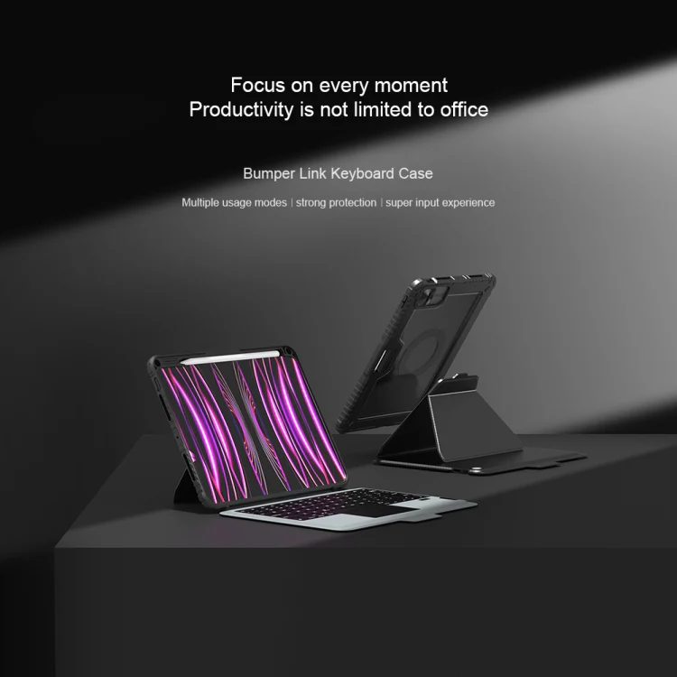 For iPad Pro 11 2024 Nillkin Backlit Version Bumper Link Keyboard Case - Image 2