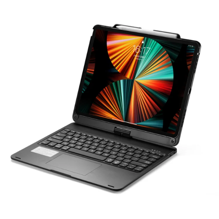 For iPad Pro 12.9 Inch 2022/2021/2020/2018 Tablet Bluetooth Touch Keyboard With Backlight 360 Degree Rotation(Black) - Image 3